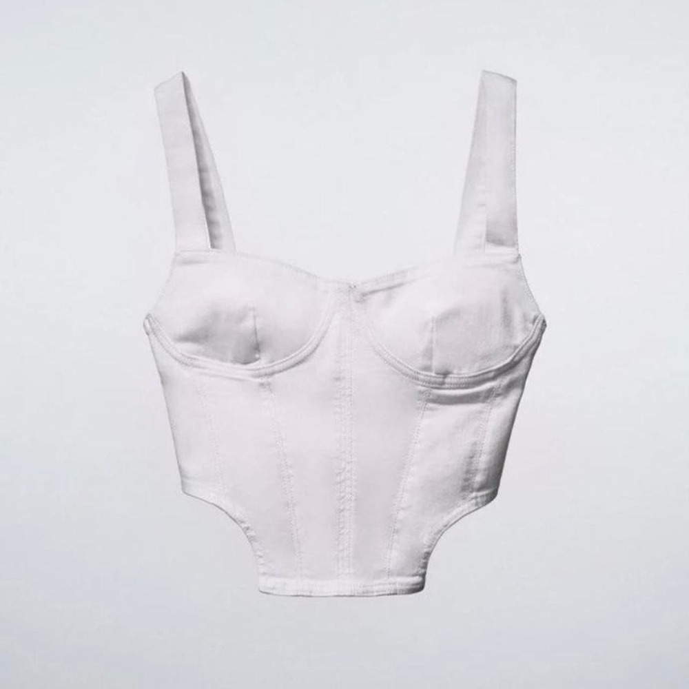 Zara white corset top Size M